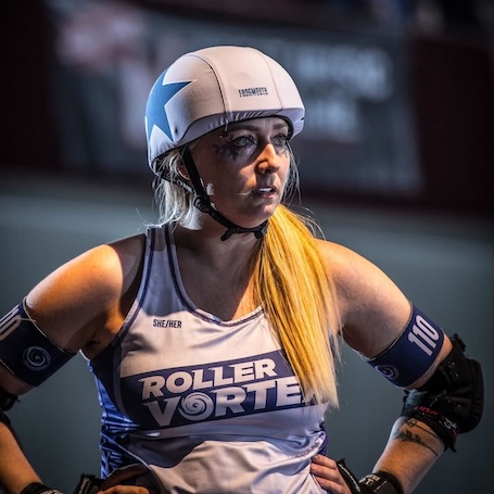 Connie looking intense before a jam